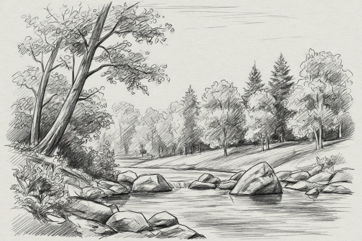 Nature pencil sketch inspiration